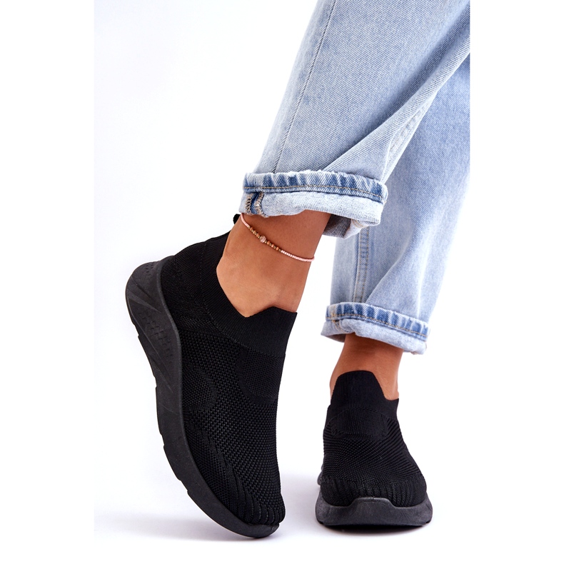 Sapatos esportivos femininos sem cadarço Preto Claris 7