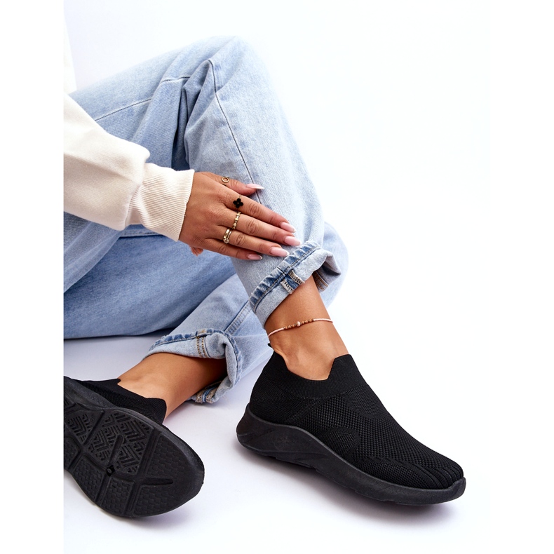 Sapatos esportivos femininos sem cadarço Preto Claris 4