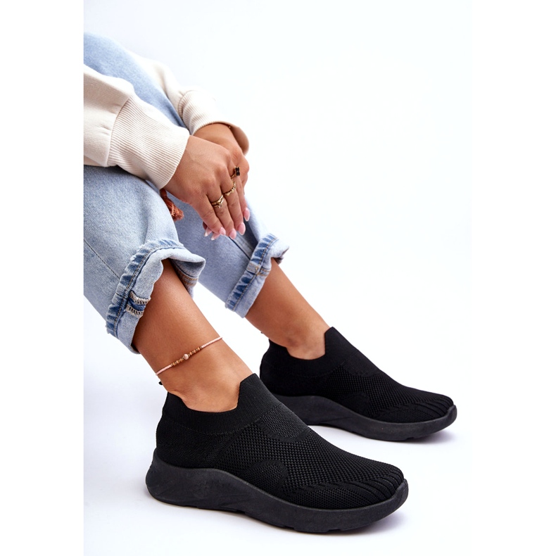 Sapatos esportivos femininos sem cadarço Preto Claris 5