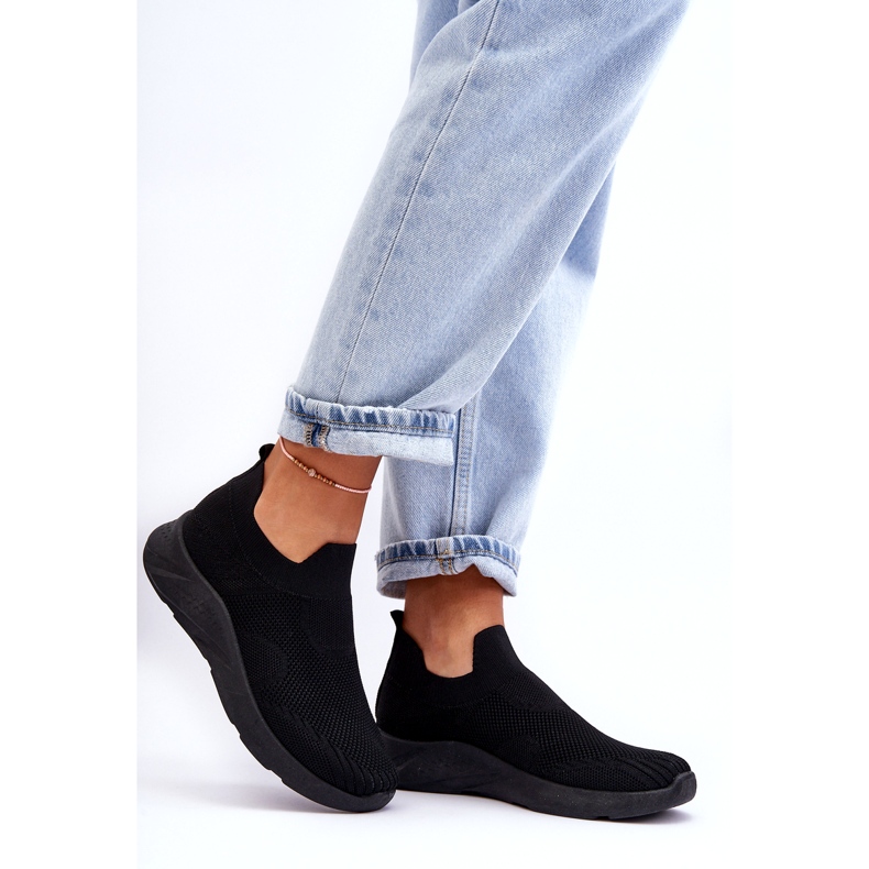 Sapatos esportivos femininos sem cadarço Preto Claris 6