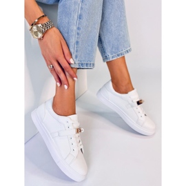 Tênis feminino com fecho Graff Gold branco 1