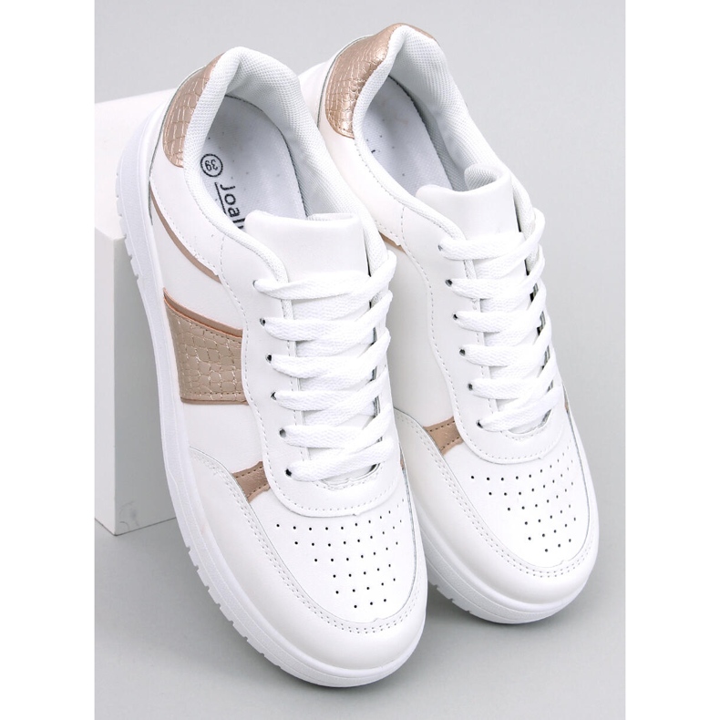 Tênis feminino Kline branco/dourado 1