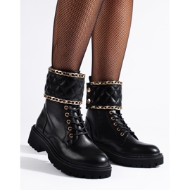 Trabalhadoras femininas Shelovet com ornamento acolchoado preto 1