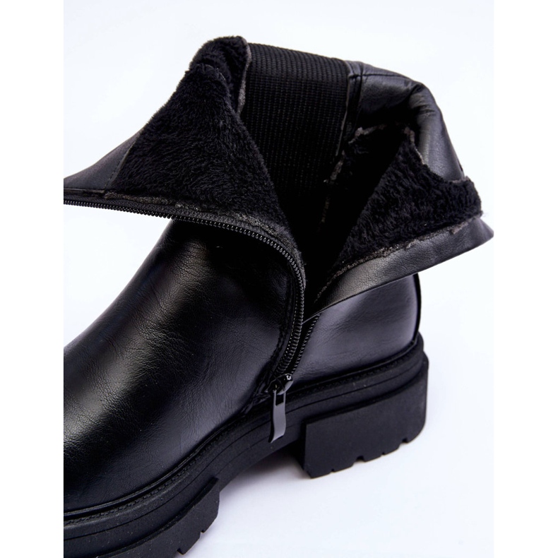 Botas altas quentes Jodhpur sem cadarço pretas Milca preto 1