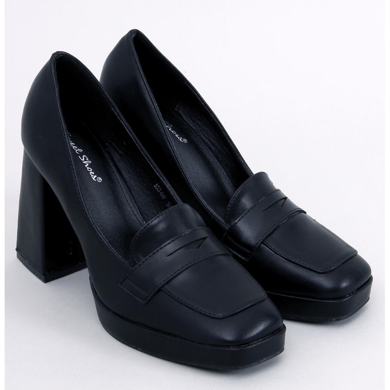 Mocassim salto alto Entee Black preto 1