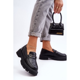 PE1 Mocassim feminino couro plataforma preto Detes 2