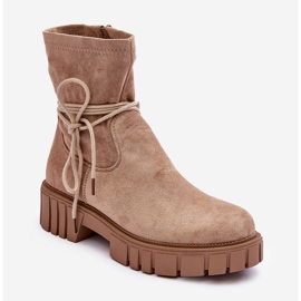 Botim Feminino Camurça Bege Lineanor 1