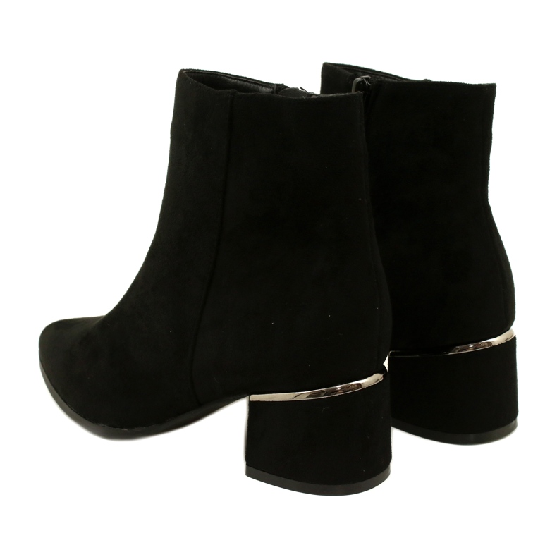 Evento Botas de camurça com decoração prateada, pretas 23BT35-6420 preto 3