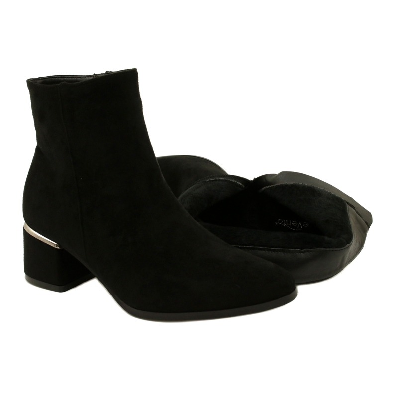 Evento Botas de camurça com decoração prateada, pretas 23BT35-6420 preto 5