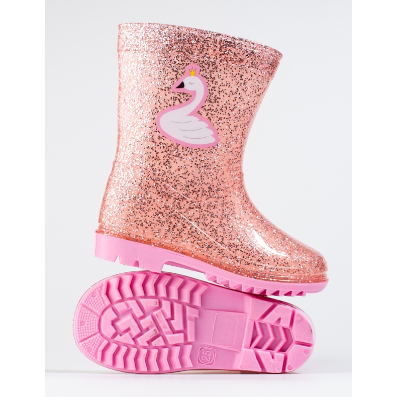 Botas de chuva Shelovet High Glitter Girls, rosa claro 2