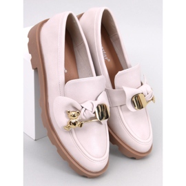 Mocassins com ursinho dourado Bege Mel 1