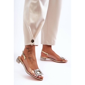 Sandálias Transparentes com Ornamentos Dourados S.Barski MR1037-05 1