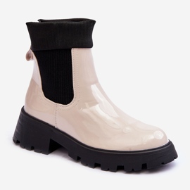 Botas Femininas Laca Jodhpur Bege Pavo 1