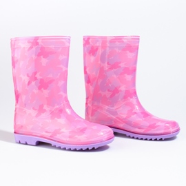 Botas de chuva Shelovet cor-de-rosa para menina 1