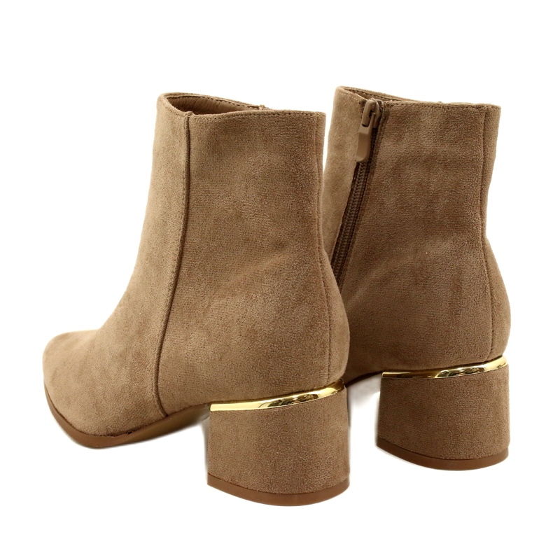 Evento Botas de Camurça com Decoração Dourada, Bege 23BT35-6420 3