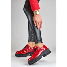 La.Fi Sapatos de cadarço vermelhos lacados 2