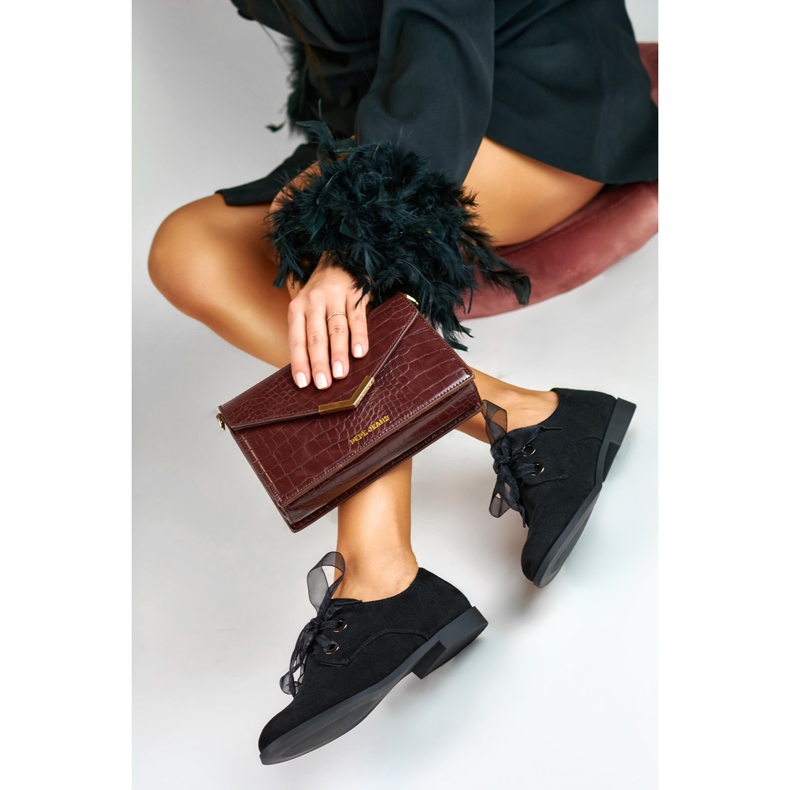 La.Fi elegantes sapatos de camurça preto 2