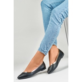 Bailarinas pretas de senhora com detalhe dourado preto 1
