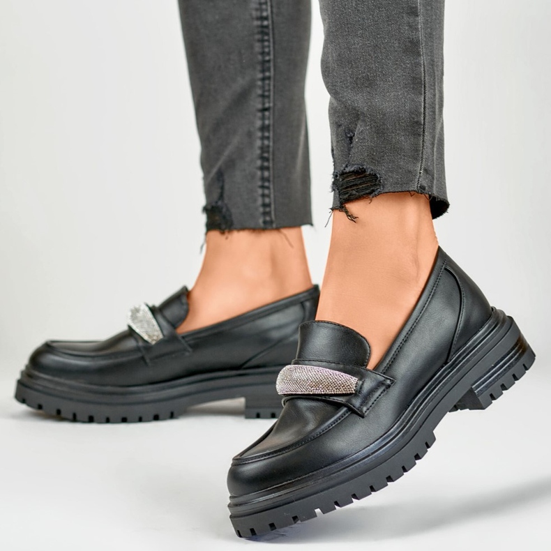 Brogues pretos com zircões 1 Brogues pretos com zircões 1
