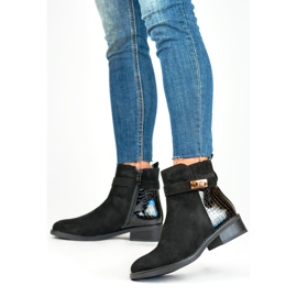 Botas femininas elegantes com sola plana preto 1 Botas femininas elegantes com sola plana preto 1