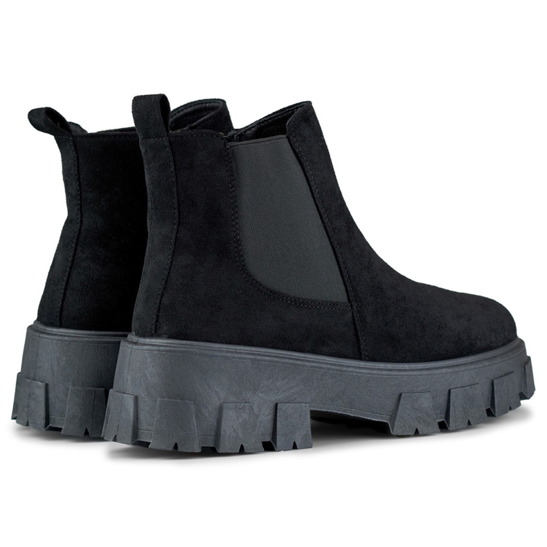 Botas pretas de mulher com sola grossa preto 2 Botas pretas de mulher com sola grossa preto 2