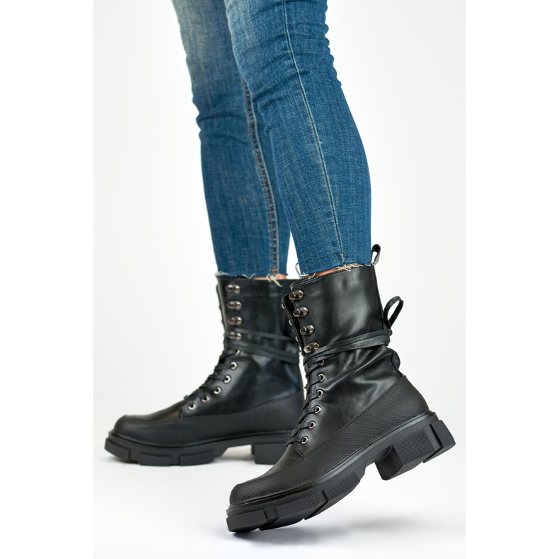 Botas de cano alto de mulher Garlin preto 1