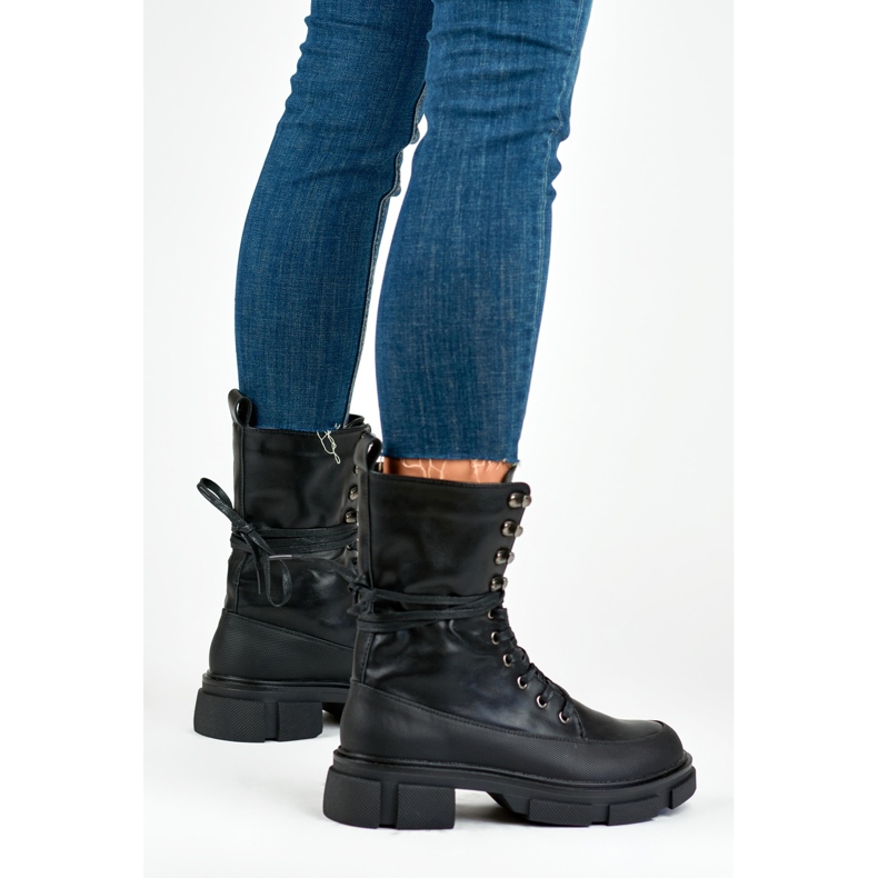 Botas de cano alto de mulher Garlin preto 2