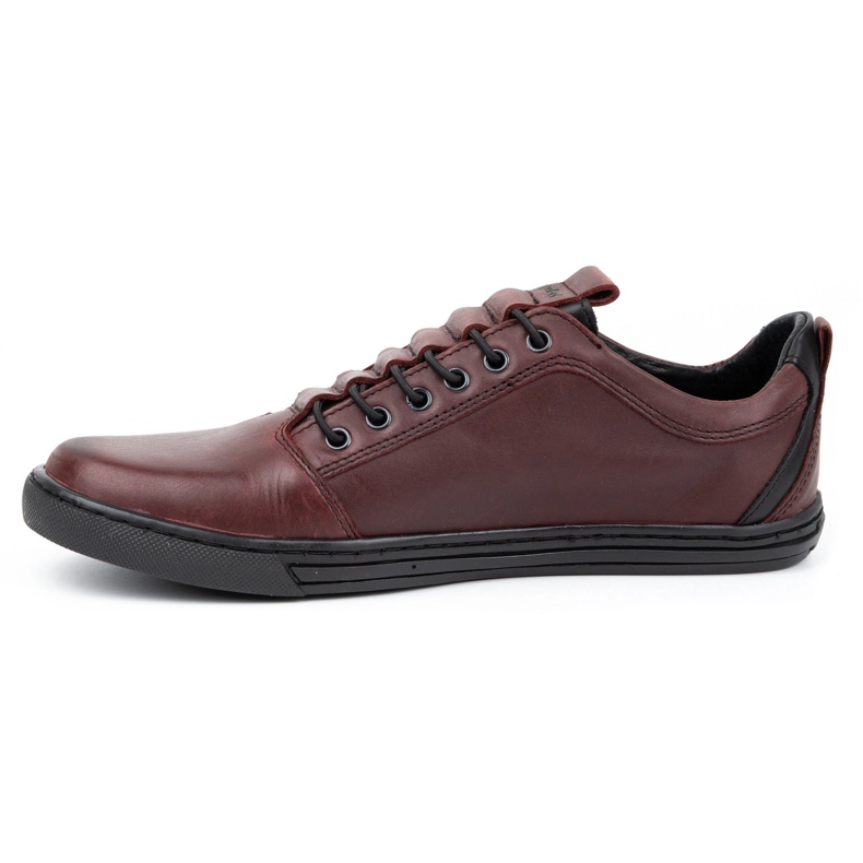 Polbut Sapatos de couro masculinos casuais 2121/2 bordô multicolorido 1