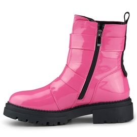 Botas femininas Axelle trabalhador rosa patenteado 1