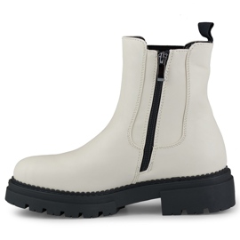 Botas Chelsea de senhora bege claro com sola grossa 1