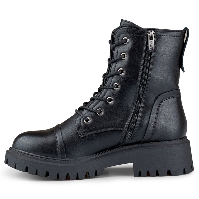 Bota clássica de mulher Brigitte com atacadores preto 1 Bota clássica de mulher Brigitte com atacadores preto 1