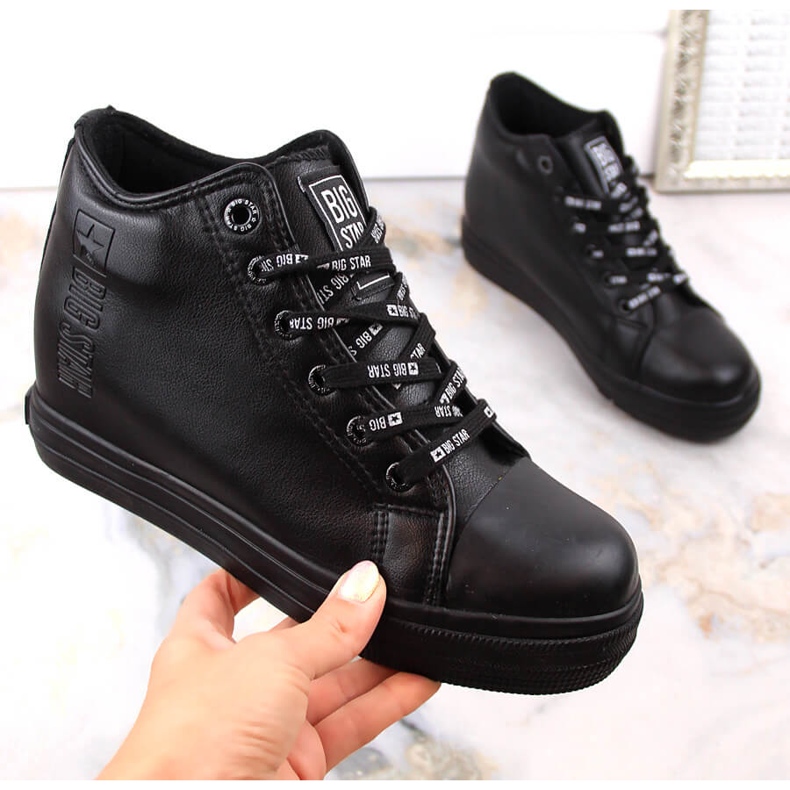 Ténis Wedge pretos de mulher Big Star EE274127 2