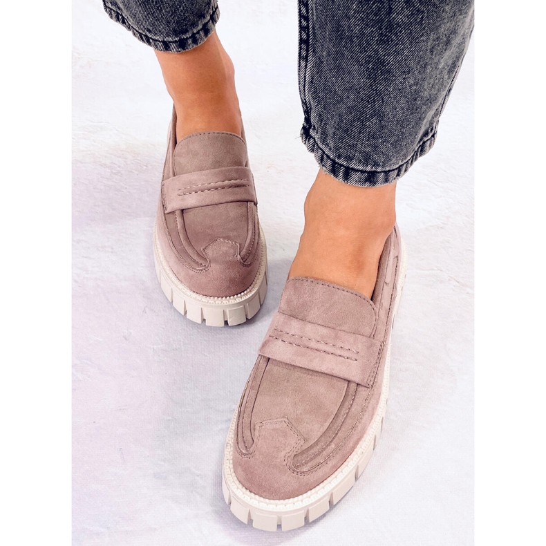 Mocassim com plataforma Chandra Khaki roxo 1