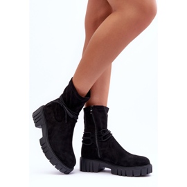 Botins femininos em camurça preto Lineanor 2