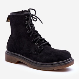 Botas de trabalho pretas em camurça Asteoris com salto plano preto 1 Botas de trabalho pretas em camurça Asteoris com salto plano preto 1