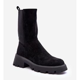 Botas femininas de camurça com salto plano preto Altandros preto 1 Botas femininas de camurça com salto plano preto Altandros preto 1