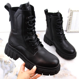 Botas trapper femininas pretas isoladas Big Star MM274581 preto 1