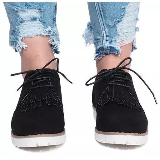 Mocassins com franjas pretas da Crushing Hard preto 1 Mocassins com franjas pretas da Crushing Hard preto 1