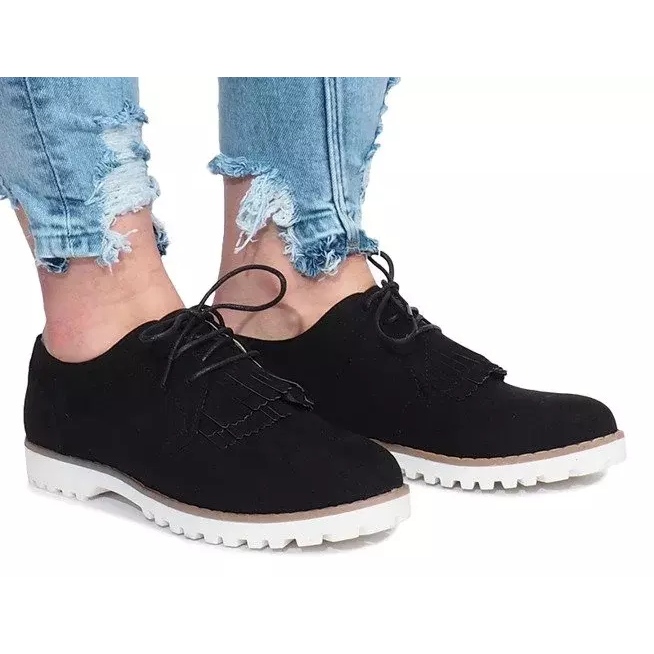Mocassins com franjas pretas da Crushing Hard preto 2