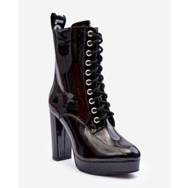Botas pretas de salto alto envernizadas Lolis preto 1