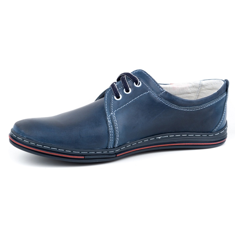 Polbut Sapatos de couro masculinos 343 azul marinho 1