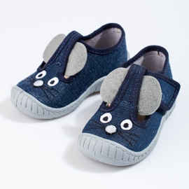 Chinelos de rato com velcro azul marinho da Shelovet 1