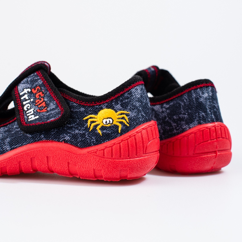 Chinelos de aranha pretos e vermelhos da Shelovet azul 1