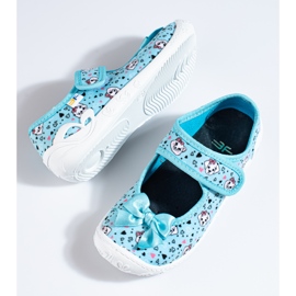 Chinelos azuis para menina com cachorros Shelovet multicolorido 1