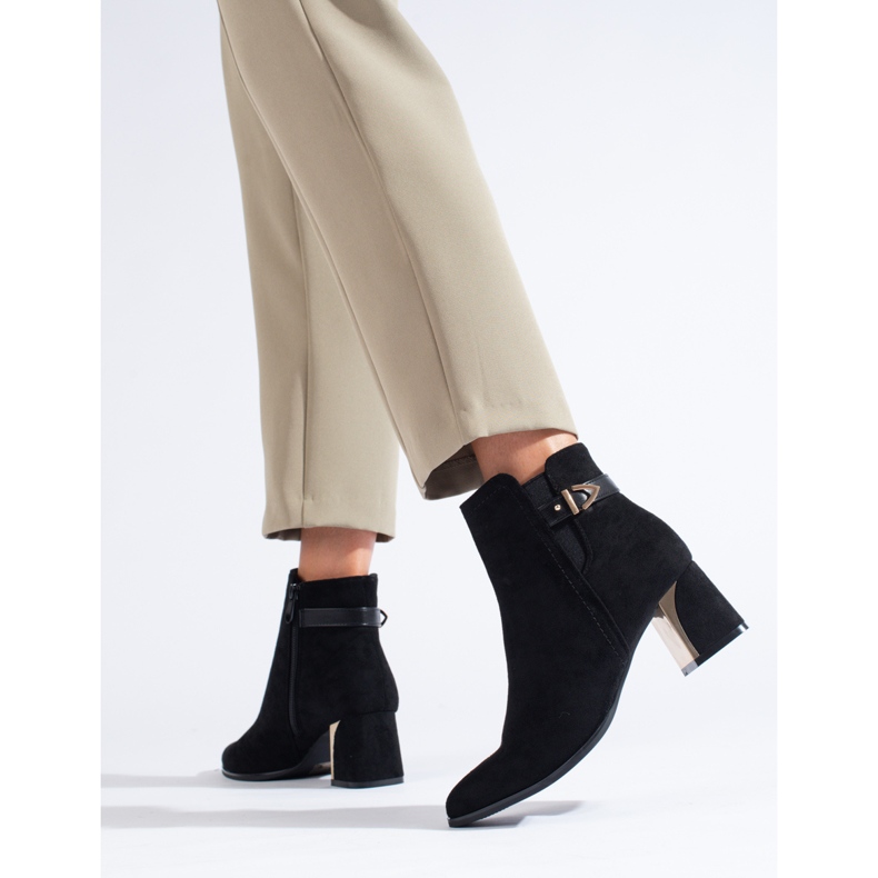 Botas clássicas de camurça preta da Shelovet preto 2