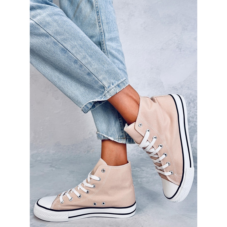 Tênis de lona para o tornozelo Jude Khaki bege 1