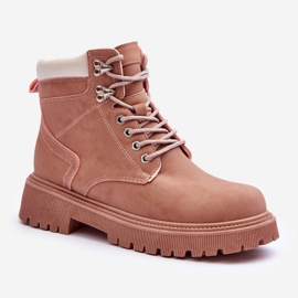 Polos femininos de couro Warm Trappers rosa 1