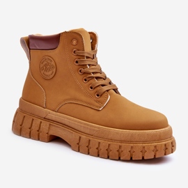 Botas femininas de couro com plataforma marrom Calys castanho 1