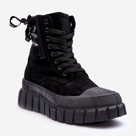 Botas femininas de camurça com plataforma Rafter preta preto 1