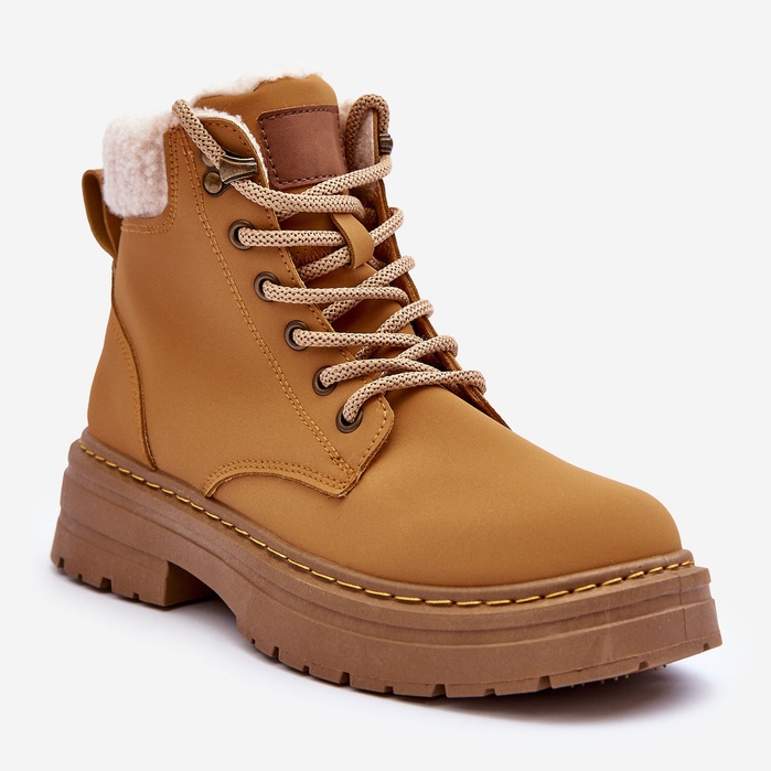 Botas femininas com pele de carneiro marrom Jette 1